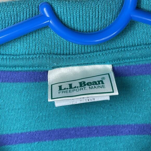 VTG‎ L.L. Bean Polo Shirt Men’s L Tall Blue Purple Stripe Y2K 90s Preppy Casual - Picture 4 of 7
